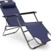 Relaxdays Ligstoel Inklapbaar - Ligbed Met Hoofdsteun - Strandstoel Verstelbaar - Camping - Donkerblauwe -Tuin Verkoop 1200x1112 1