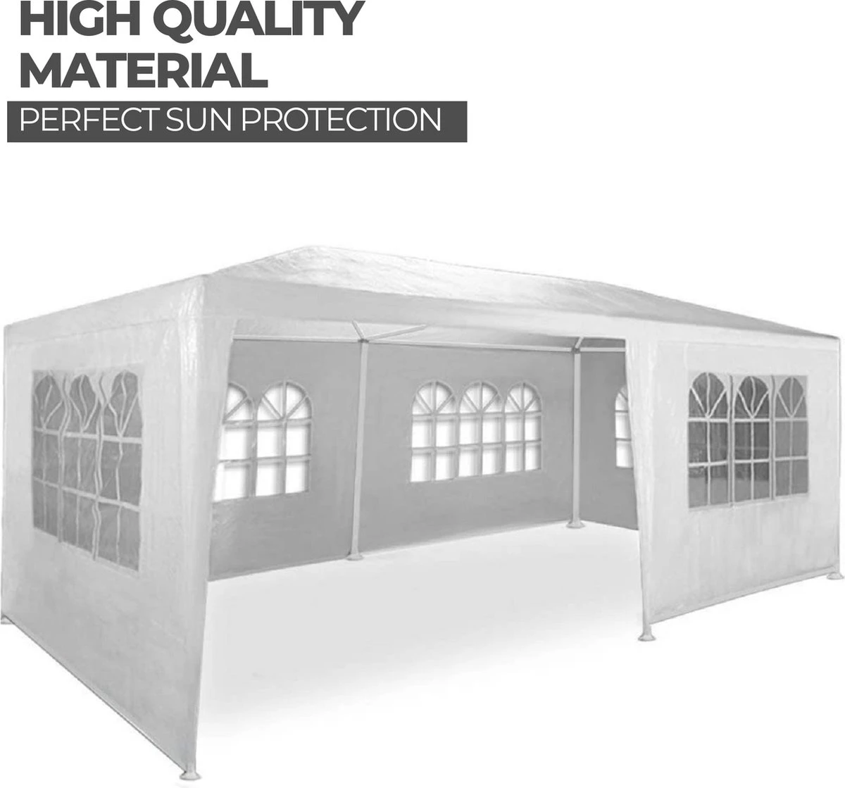 MaxxGarden Partytent - Paviljoen - 300 X 600 X 250 Cm - Met Zijwanden - Waterdicht Pro - 32mm Buizen – Wit 5 MaxxGarden Partytent - Paviljoen - 300 X 600 X 250 Cm - Met Zijwanden - Waterdicht Pro - 32mm Buizen – Wit - Afbeelding 3