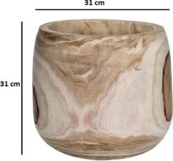 Mica Decorations Pia Bloempot - H31 X Ø31 Cm - Paulownia Hout - Lichtbruin 11 Mica Decorations Pia Bloempot - H31 X Ø31 Cm - Paulownia Hout - Lichtbruin -Tuin Verkoop 1200x1124 1