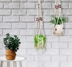4 Stuks Luxe Macrame Plantenhangers - Boho Handgeweven Katoen Hangpot Voor Binnen/Buiten - Hangende Bloempot Met Kralen - Macramé Touw/Koord Hangplant Houder - Bohemian Wandhanger Decoratie - Plant Hanger - Verticale Tuin Bloempothouder Planthanger -Tuin Verkoop 1200x1125 2