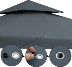 Casaria Paviljoen Lorca 3x3m - UV-bescherming 50+ Metaal - Antraciet -Tuin Verkoop 1200x1127 2