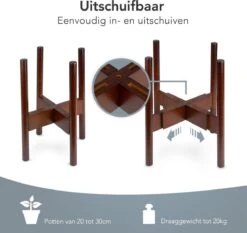 LifeGoods Planten Standaard - Uitschuifbare Bloempothouder - 20 Tot 30 Cm - Donker Bamboe 12 LifeGoods Planten Standaard - Uitschuifbare Bloempothouder - 20 Tot 30 Cm - Donker Bamboe -Tuin Verkoop 1200x1130 5