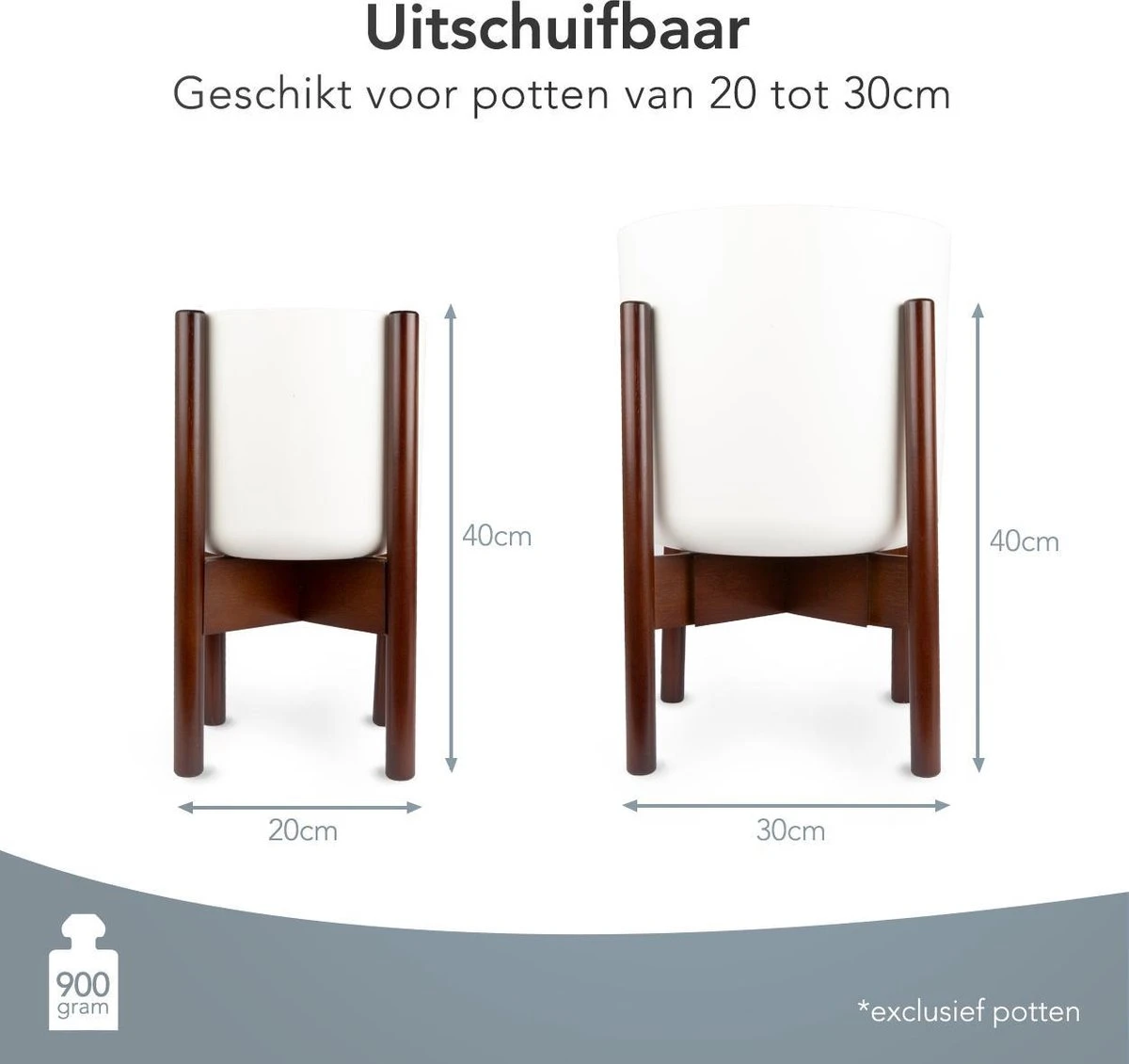 LifeGoods Planten Standaard - Uitschuifbare Bloempothouder - 20 Tot 30 Cm - Donker Bamboe 9 LifeGoods Planten Standaard - Uitschuifbare Bloempothouder - 20 Tot 30 Cm - Donker Bamboe - Afbeelding 7