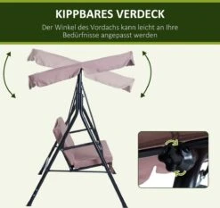 Outsunny Hollywoodschommel 3-zits Tuinschommel Schommelbank Met Dak 3 Kleuren 84A-054 -Tuin Verkoop 1200x1131 2