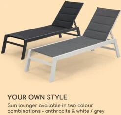 Blumfeldt Renazzo Lounge Ligstoel - Ligbed Voor De Tuin - Aluminium Tuinstoel - 6 Standen - Waterafstotend - Bekleding Van 70 % Pvc En 30 % Polyetheen - Grijs -Tuin Verkoop 1200x1137 2