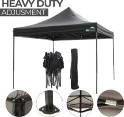 MaxxGarden Easy-up Partytent - 3x3m - Standaard - Waterdicht - Opvouwbaar - Inclusief Draagtas - Zwart -Tuin Verkoop 1200x1137 3