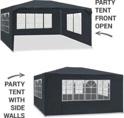 MaxxGarden Partytent - Paviljoen - 3x4m - Incl. Zijwanden - Waterdicht - Antraciet -Tuin Verkoop 1200x1142 3