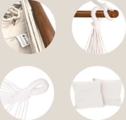 Springos Hangstoel | Binnen & Buiten | Met 2 Kussens | Boekenvak | Ook Voor Kinderen | Belastbaar Tot 150 Kg | Wit -Tuin Verkoop 1200x1143 2