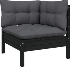 VidaXL 3-delige Loungeset Met Kussens Massief Grenenhout Zwart 21 VidaXL 3-delige Loungeset Met Kussens Massief Grenenhout Zwart -Tuin Verkoop 1200x1143