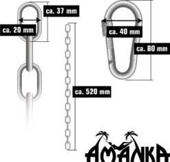 2x 50cm Hangende Stoelketting Tot 230kg - 4 Karabiners - Schommel Hangmat Bokszak Ophanging 12 2x 50cm Hangende Stoelketting Tot 230kg - 4 Karabiners - Schommel Hangmat Bokszak Ophanging -Tuin Verkoop 1200x1145 2