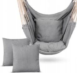 RENALUX Hangstoel Buiten En Binnen - Hangstoel Voor Binnen - Hangstoel Zonder Standaard - Hangstoel Cocoon - Gratis 2 Zachte Kussens - 150 KG - Grijs -Tuin Verkoop 1200x1148 2