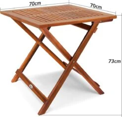 Casaria Bijzettafel Acacia Hout- Inklapbaar - 70x70x73 Cm Bruin -Tuin Verkoop 1200x1154