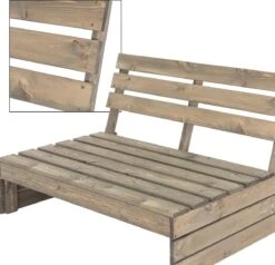 Pro Garden Palletbank - 120 Cm - 2-zits -Tuin Verkoop 1200x1158 1