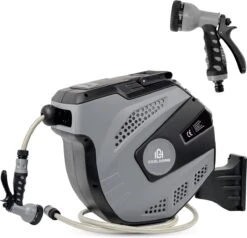 CoolHome - Wandslangenbox 20 Meter + 2 Meter - Tuinslang Met Haspel- Slangenhouder 180° Draaibaar - Tuinslanghaspel Zwart - Grijs -Tuin Verkoop 1200x1158 4