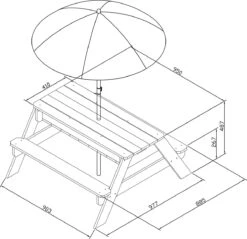 AXI Nick Zand & Water Picknicktafel In Antraciet/Bruin - Parasol Blauw/Wit - Picknick Tafel Voor Kinderen Van Hout -Tuin Verkoop 1200x1159 1