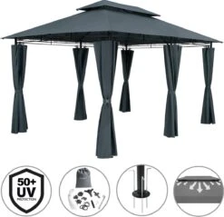 Casaria Paviljoen Topas 3x4m - UV-bescherming 50+ - Antraciet 18 Casaria Paviljoen Topas 3x4m - UV-bescherming 50+ - Antraciet -Tuin Verkoop 1200x1160 2
