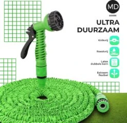 Uitrekbare Tuinslang Tot 15 Meter Van MD-goods ® - Tuinsproeier - Tuin Besproeien - Waterslang - Sproeikop - Groen - Flexibel Elastisch -Tuin Verkoop 1200x1167 1