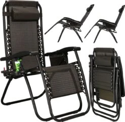 Springos Tuinstoel | Ligstoel | Opvouwbaar | Verstelbaar | Ergonomische Hoofdsteun | Bruin / Zwart -Tuin Verkoop 1200x1171 2