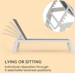 Blumfeldt Renazzo Lounge Ligstoel - Ligbed Voor De Tuin - Aluminium Tuinstoel - 6 Standen - Waterafstotend - Bekleding Van 70 % Pvc En 30 % Polyetheen - Grijs -Tuin Verkoop 1200x1171 3