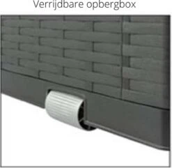 Verrijdbare Tuinkussen Opbergbox - Rattan Look - Zwart - 350 Liter -Tuin Verkoop 1200x1173 2