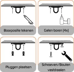 Plafondhaak – Voor Beton En Hout - Hangstoel – Hangmat – Bokszak – RVS – Binnen En Buiten – Ophangsysteem – Ophanghaak – 400KG -Tuin Verkoop 1200x1173
