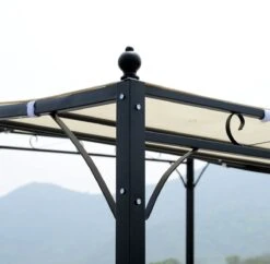 Outsunny Pergola Partytent Paviljoen Overkapping Tent Metaal Crème 297x297 Cm 84C-038 -Tuin Verkoop 1200x1175