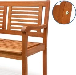 Casaria Tuinbank - FSC®-Gecertificeerd Eucalyptushout - 153cm Bruin -Tuin Verkoop 1200x1177