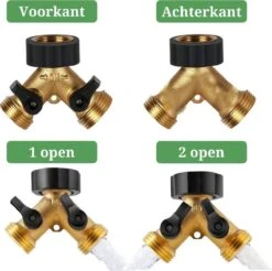 Y Stuk Kraan - Kraan Splitter - Waterverdeler - Buitenkraan - Waterverdeler 2 Weg – Messing - Afzonderlijk Af Te Sluiten -Tuin Verkoop 1200x1193 3