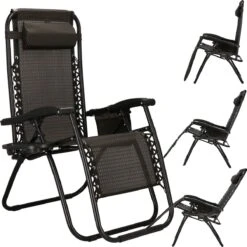 Springos Tuinstoel | Ligstoel | Opvouwbaar | Verstelbaar | Ergonomische Hoofdsteun | Bruin / Zwart -Tuin Verkoop 1200x1198 2