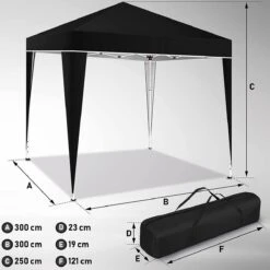 Sens Design Partytent Opvouwbaar - 3 X 3m - Zwart -Tuin Verkoop 1200x1199