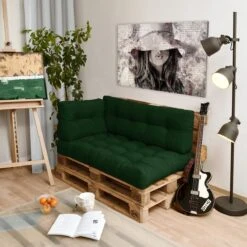 Beautissu Style – Palletkussen Set – 1x Zitkussen 120x80 Cm & 1x Rugkussen 120x40 Cm – Donker Groen -Tuin Verkoop 1200x1200 1012