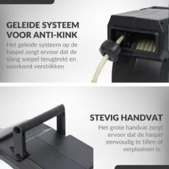 Buxibo - Wandslangenbox 20 Meter + 2 Meter - Tuinslang Met Haspel - 9 Sproei Standen - Slangenhouder 180° Draaibaar - Tuinslanghaspel Zwart+ Gratis Sproeier - Zwart -Tuin Verkoop 1200x1200 1077