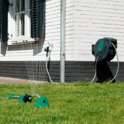 VONROC Automatische Slanghaspel – Incl. 25m Tuinslang, Aansluitslang, Spuitstuk, Koppelingen & Kraanaansluiting -Tuin Verkoop 1200x1200 1278