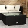 VidaLife Tuintafel 60x60x30 Cm Poly Rattan En Glas Zwart -Tuin Verkoop 1200x1200 140