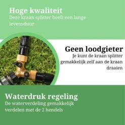 Y Stuk Kraan - Kraan Splitter - Waterverdeler - Buitenkraan - Waterverdeler 2 Weg – Messing - Afzonderlijk Af Te Sluiten -Tuin Verkoop 1200x1200 1423