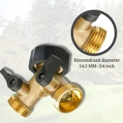 Y Stuk Kraan - Kraan Splitter - Waterverdeler - Buitenkraan - Waterverdeler 2 Weg – Messing - Afzonderlijk Af Te Sluiten -Tuin Verkoop 1200x1200 1425