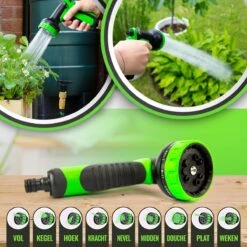 MD-Goods ® Super Sterk Uitrekbare Tuinslang Tot 30 Meter + GRATIS Tas En Koppelstuk - Tuinsproeier - Tuin Besproeien - Waterslang - Sproeikop - Groen - Flexibel Elastisch -Tuin Verkoop 1200x1200 1444