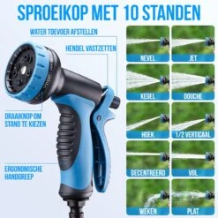 Strex Flexibele Tuinslang 15M Met Sproeikop - Uitrekbaar - Incl. Koppelingen, Ophanghaak & Opbergzak -Tuin Verkoop 1200x1200 1446
