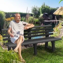 Casaria Tuinbank Orchidea – Kunststof/240kg Belastbaar – Antraciet -Tuin Verkoop 1200x1200 145