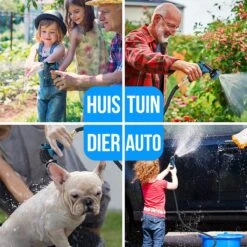 Strex Flexibele Tuinslang 15M Met Sproeikop - Uitrekbaar - Incl. Koppelingen, Ophanghaak & Opbergzak -Tuin Verkoop 1200x1200 1450