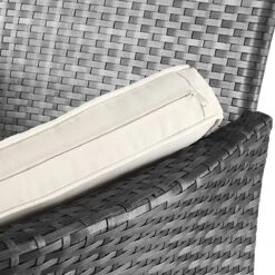 Casaria Polyrattan Tuinbank - Incl. Tafel & Kussens 7 Cm - Grijs -Tuin Verkoop 1200x1200 165