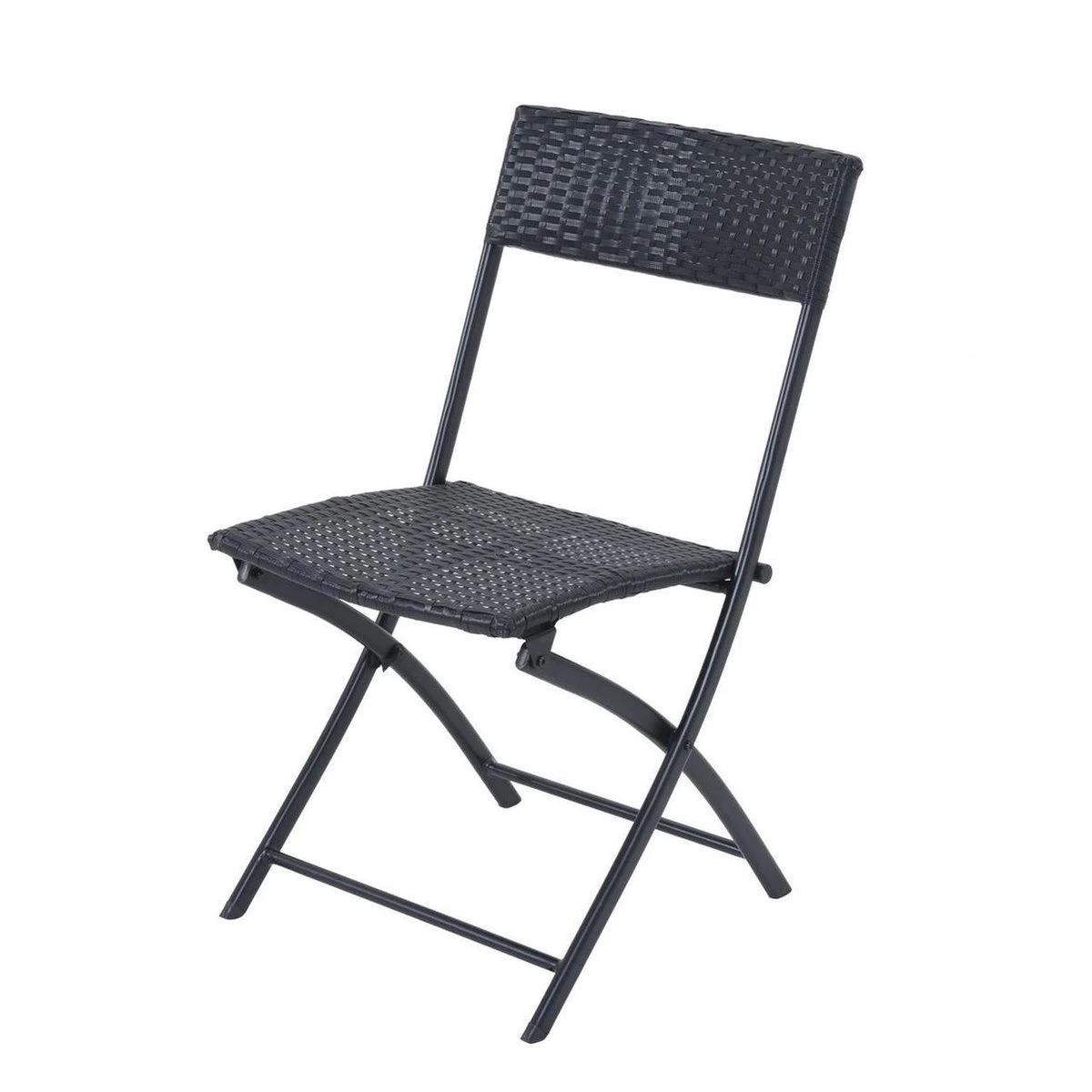 Merkloos 3-delige Bistroset Poly Rattan - Inklapbaar - Balkon Tuinmeubelset - Zwart 5 Merkloos 3-delige Bistroset Poly Rattan - Inklapbaar - Balkon Tuinmeubelset - Zwart - Afbeelding 3