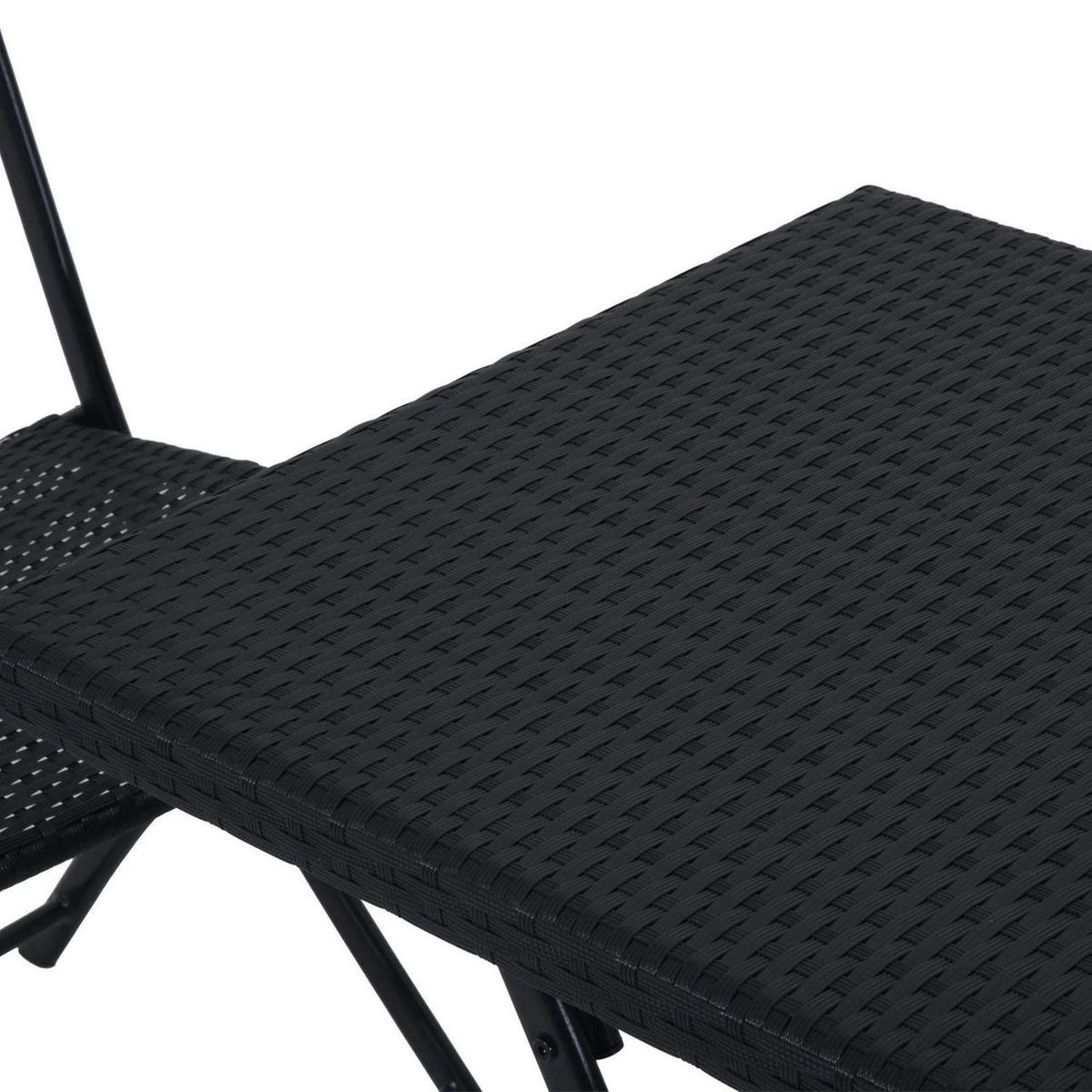 Merkloos 3-delige Bistroset Poly Rattan - Inklapbaar - Balkon Tuinmeubelset - Zwart 7 Merkloos 3-delige Bistroset Poly Rattan - Inklapbaar - Balkon Tuinmeubelset - Zwart - Afbeelding 5