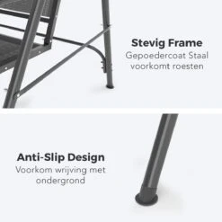 LifeGoods Schommelbank - 3-zits - Tot 250KG - Kantelbaar Dak - UV-bestendig Zonnescherm - 172x104x162cm - Grijs -Tuin Verkoop 1200x1200 230