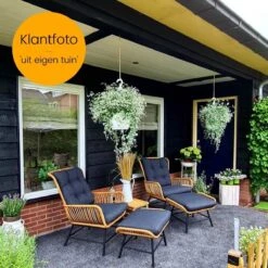 BUITEN Living Dex Wicker Loungestoel Tuin Incl. Wicker Voetenbank | Wicker + Aluminium | Bamboe Antraciet -Tuin Verkoop 1200x1200 24