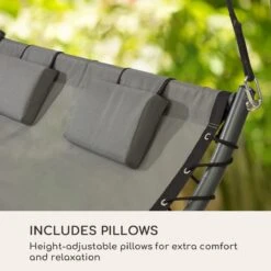 Blumfeldt Palermo Schommelbank - Hollywoodschommel 130 X 207 Cm - Ligbed Met Dak - Schommelstoel Voor 2 Personen - Tuinbank Inclusief Nekkussens - Stalen Frame En Polyester Dak - Grijs -Tuin Verkoop 1200x1200 264