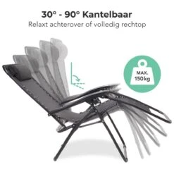 LifeGoods Opvouwbare Tuinstoelen - Verstelbaar Zonnescherm - 2 Stuks - 30°-90° Verstelbaar - Metaal - Zwart -Tuin Verkoop 1200x1200 290