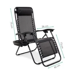 LifeGoods Opvouwbare Tuinstoelen - Verstelbaar Zonnescherm - 2 Stuks - 30°-90° Verstelbaar - Metaal - Zwart -Tuin Verkoop 1200x1200 291