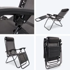 LifeGoods Opvouwbare Tuinstoelen - Verstelbaar Zonnescherm - 2 Stuks - 30°-90° Verstelbaar - Metaal - Zwart -Tuin Verkoop 1200x1200 296