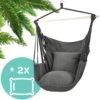 Hangmat Stoel - Hangstoel Voor Binnen Of Buiten - Incl. 2 Kussens - Zwart/Grijs Antraciet -Tuin Verkoop 1200x1200 311